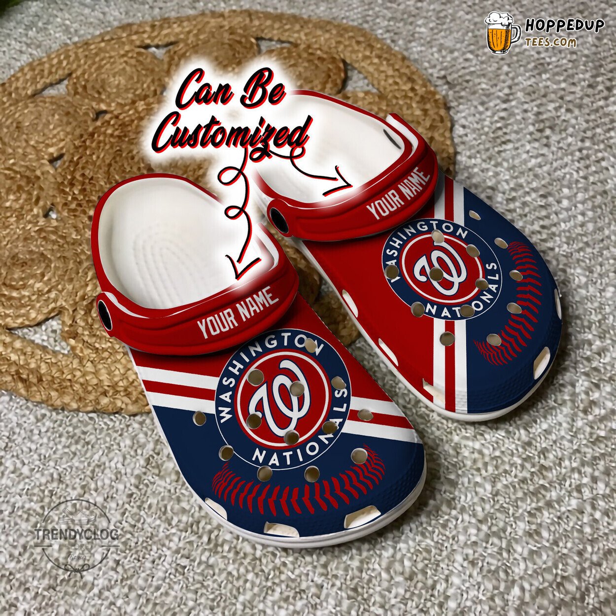 Baseball WNationals Logo Team Personalized Comfortable Clogs