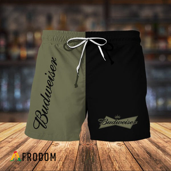 Basic Budweiser Beer Themed Hawaiian Shorts HU