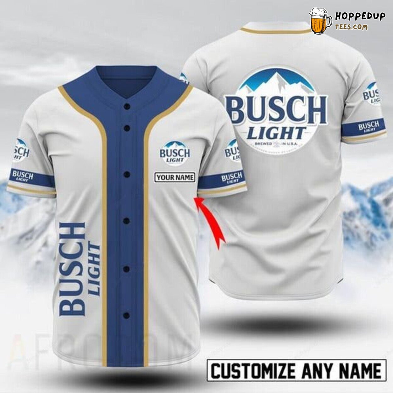 Basic Busch Light Personalized Casual Baseball Jersey Beer Fans