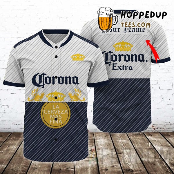 Basic Corona Beer Inspired Baseball Jersey Personalized Unique Design Look
