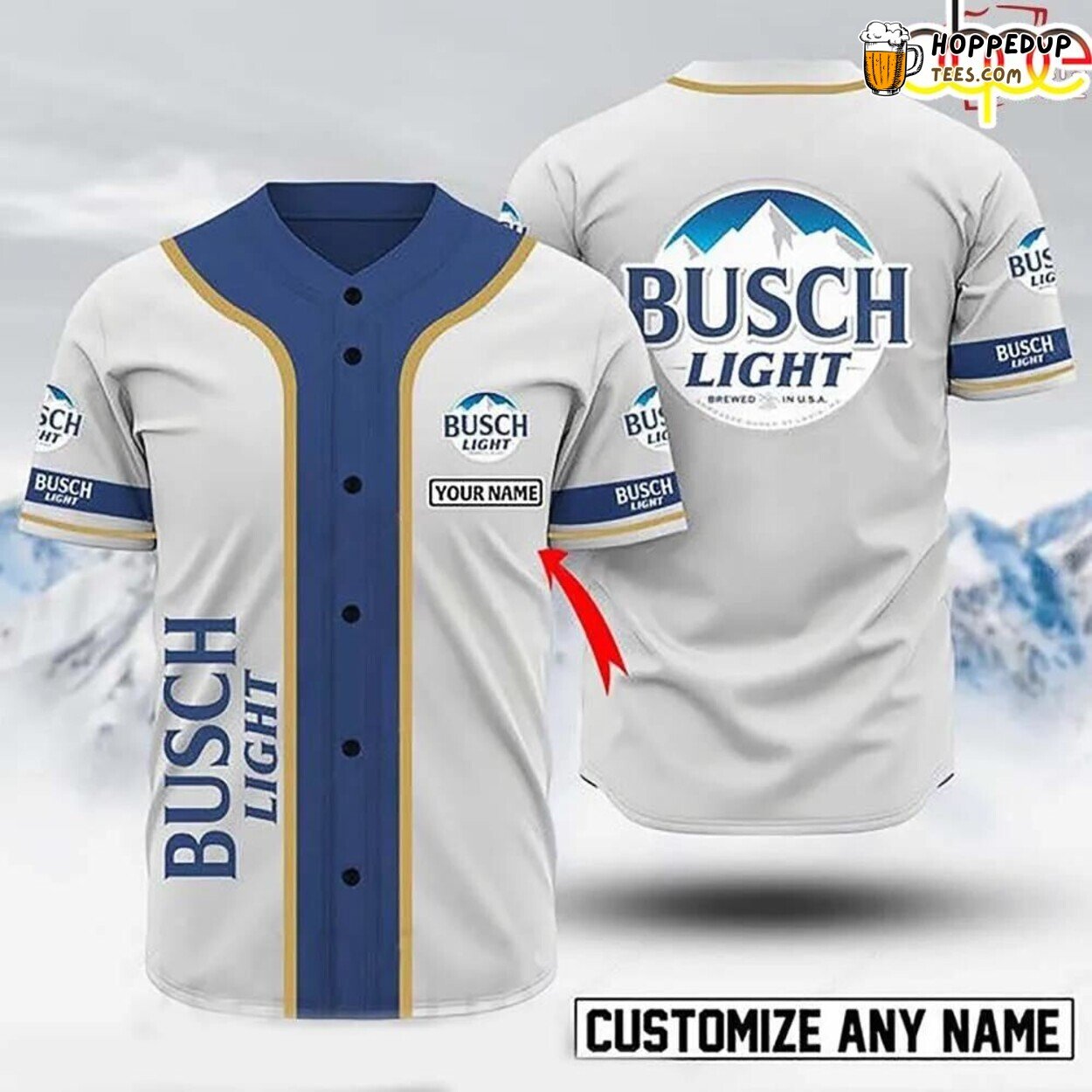 Basic Design Busch Light Personalized Authentic Baseball Jersey Shirt