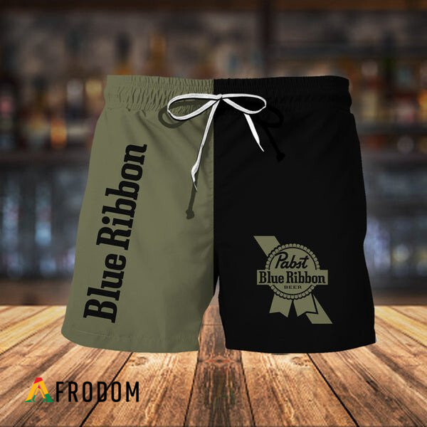 Basic Pabst Blue Ribbon Hawaiian Shorts Swim Trunks HU