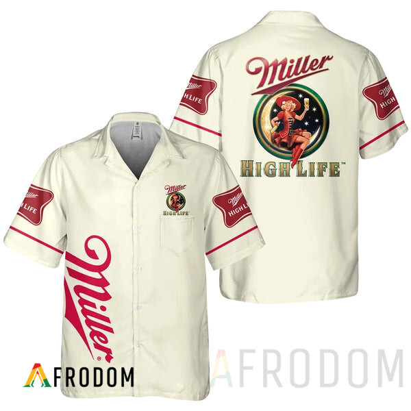 Basic Printed Miller High Life Hawaii Shirt HU