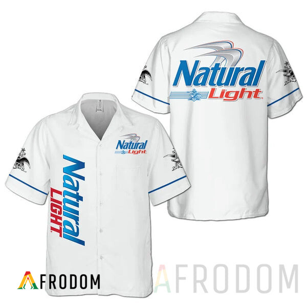 Basic Printed White Natural Light Hawaii Shirt HU