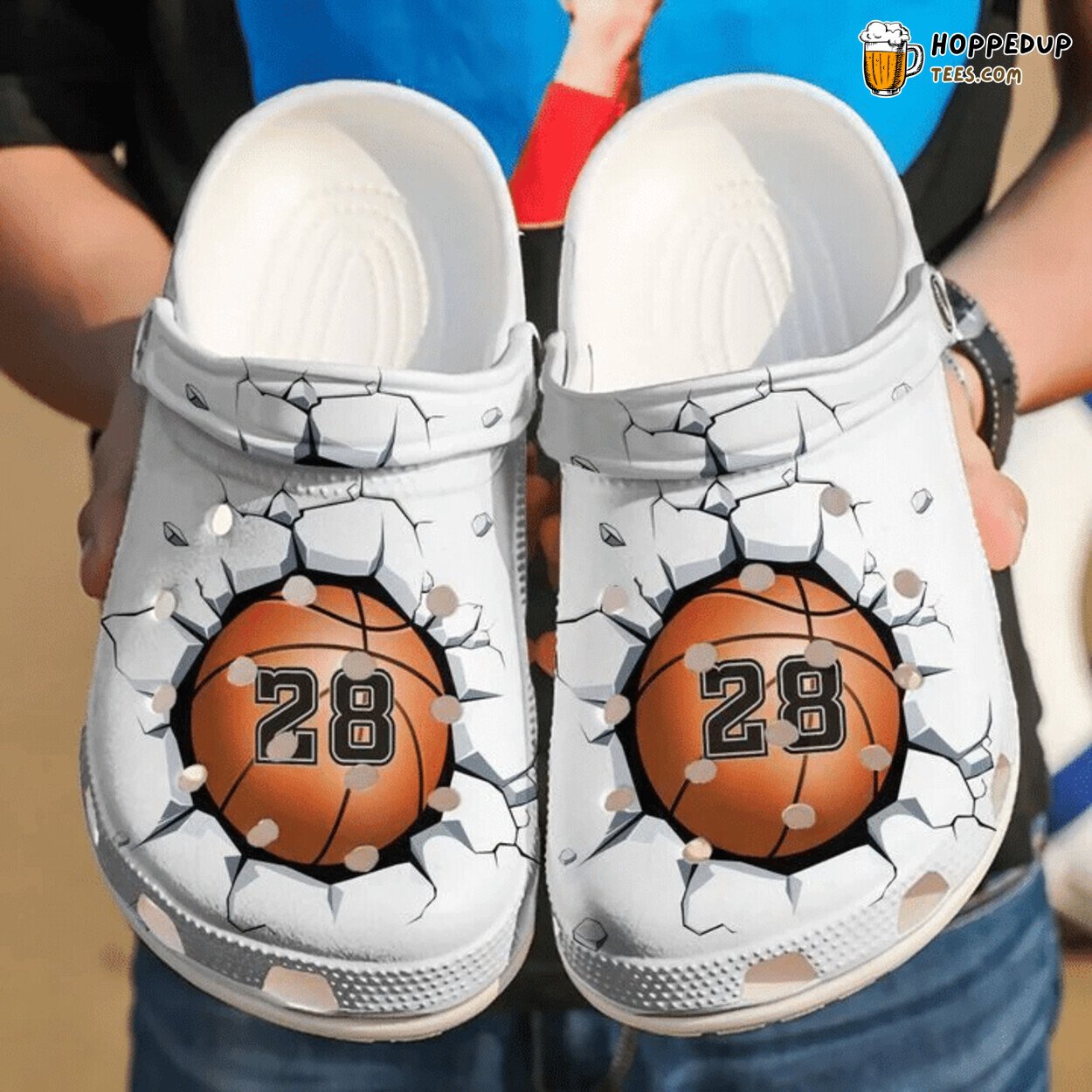Basketball Breaking Wall Personalized Classic Comfortable Unique Clogs