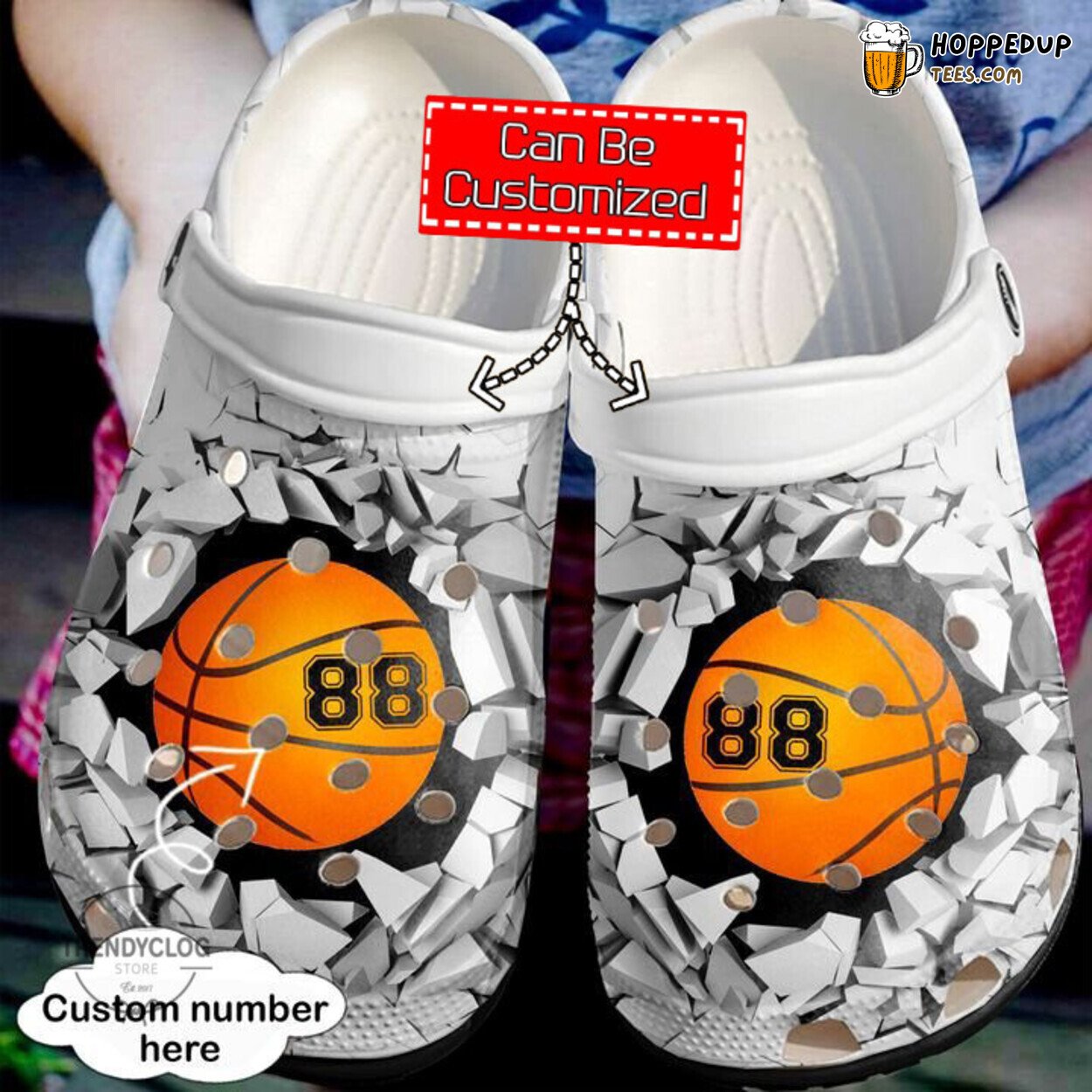 Basketball Broken Wall Theme Personalized Comfortable Clog Shoes