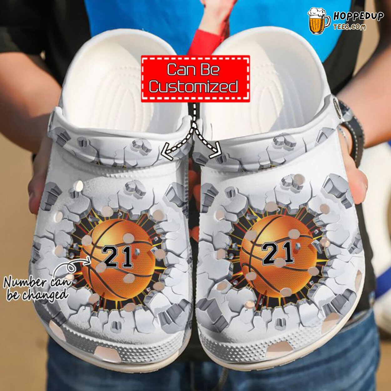 Basketball Crack Custom Name Number Personalized Comfort Clogs