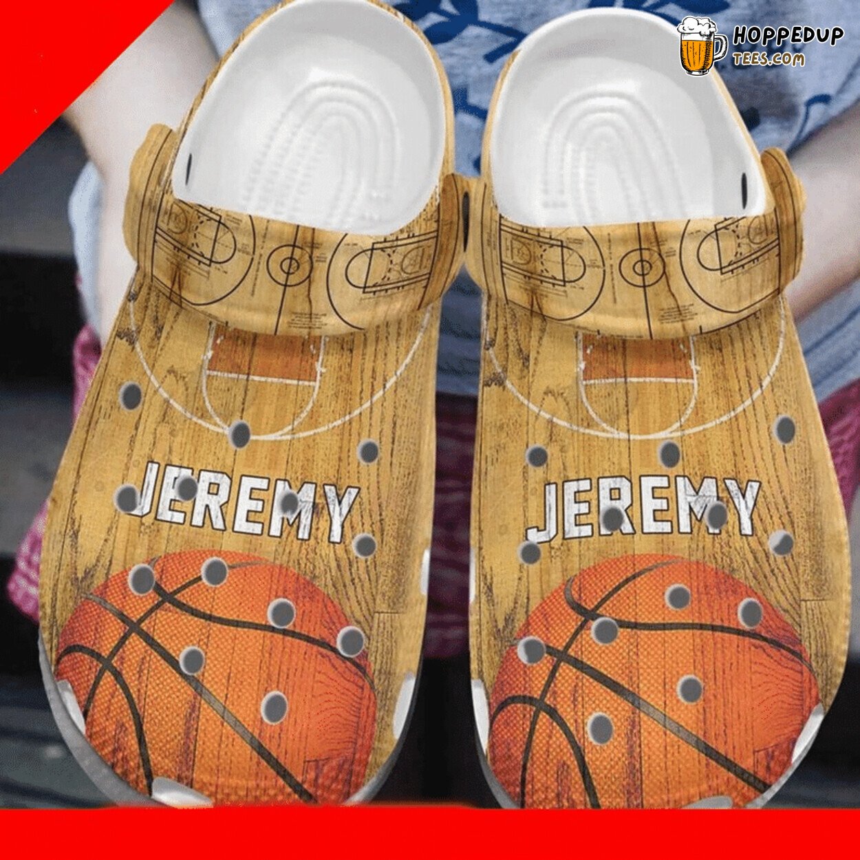 Basketball Custom Name Theme Rubber Comfort Clogs Athletic Footwear