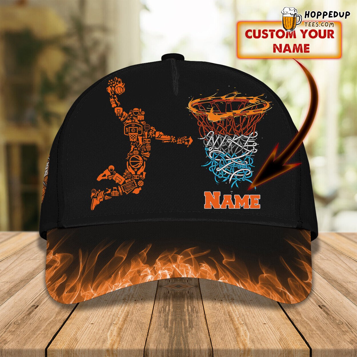 Basketball Design Classic 3D Cap Personalized Name Unique Premium Edition