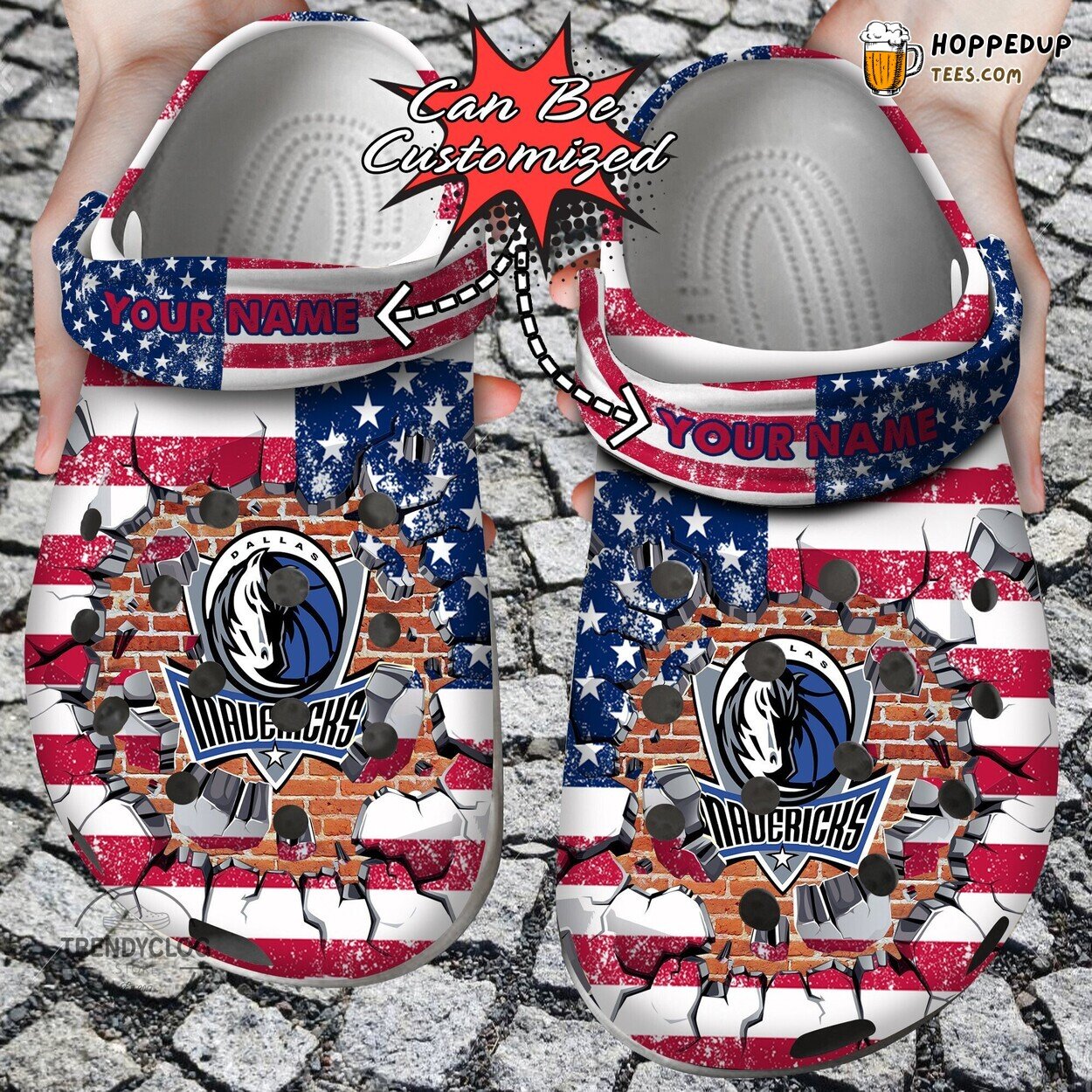 Basketball DMavericks Flag Wall Breaking Personalized Clog Shoes