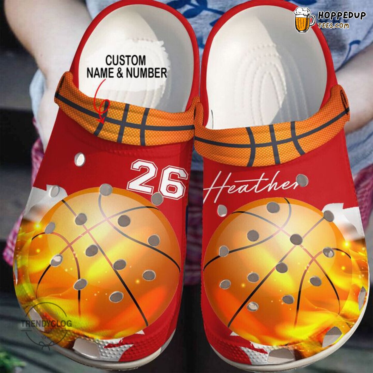Basketball Fire Personalized Comfortable Stylish Unique Design Clogs