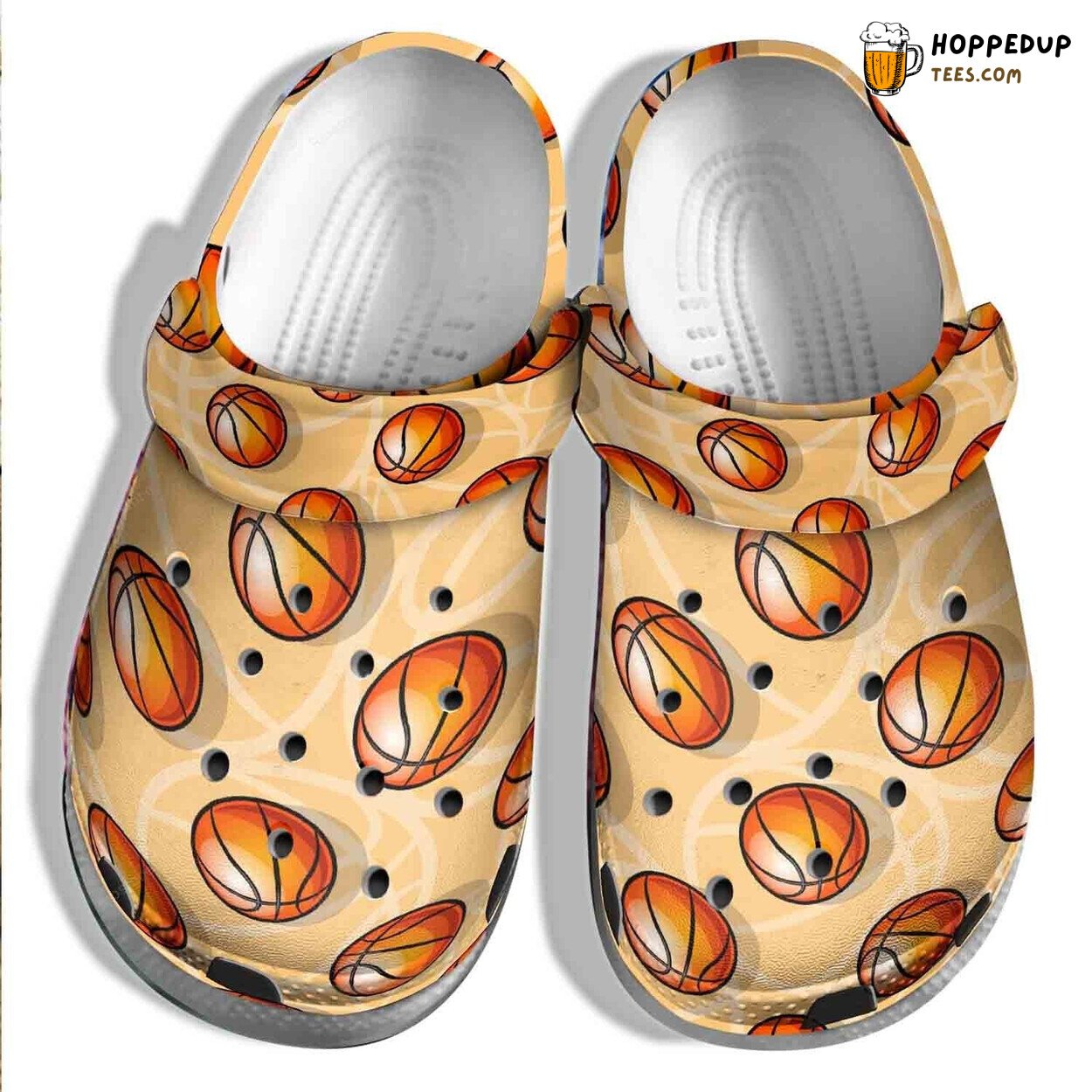 Basketball Funny Ball Orange Outdoor Comfortable Unique Clogs