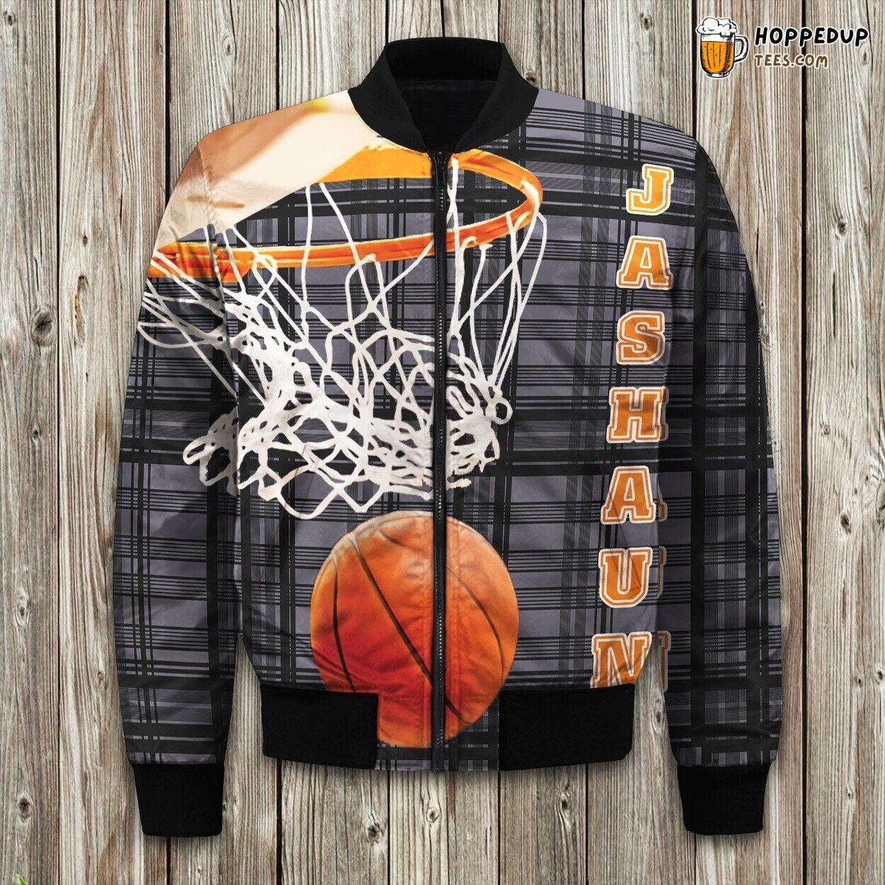 Basketball Hoop Personalized Name Bomber Jacket