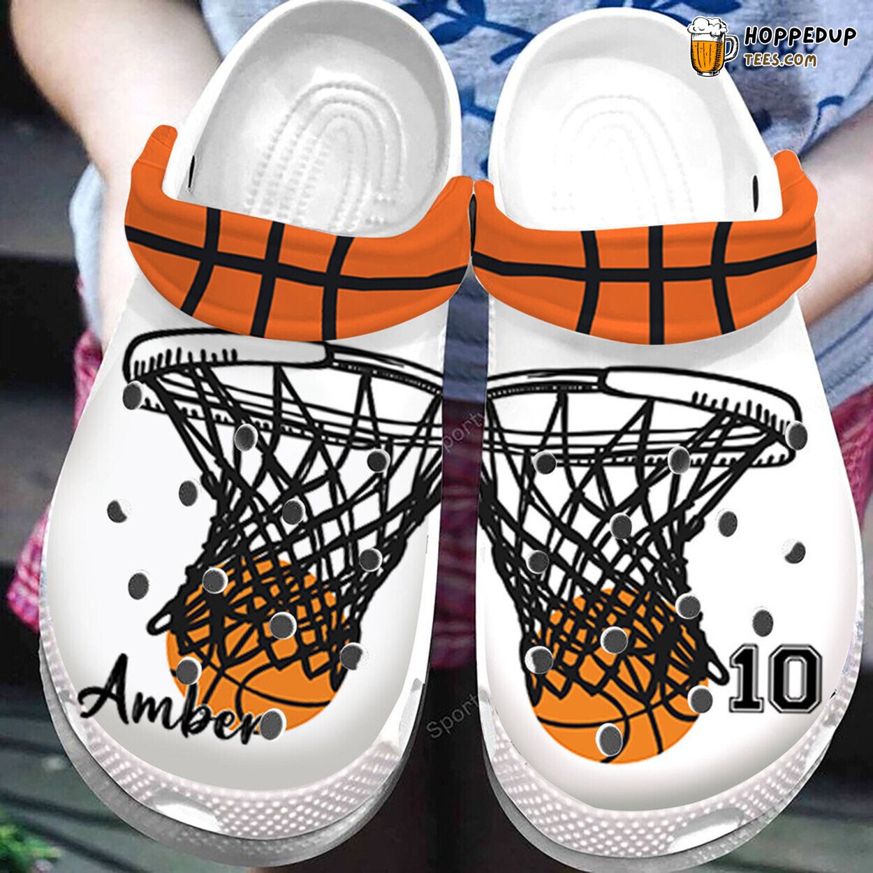 Basketball Hoop Personalized Name Number Custom Clogs Shoes