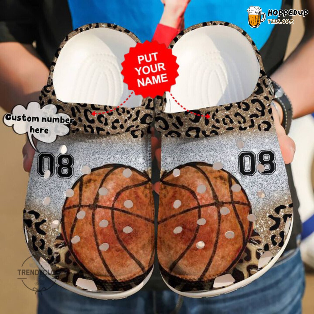 Basketball Leopard Personalized Comfortable Unique Design Clog Shoes