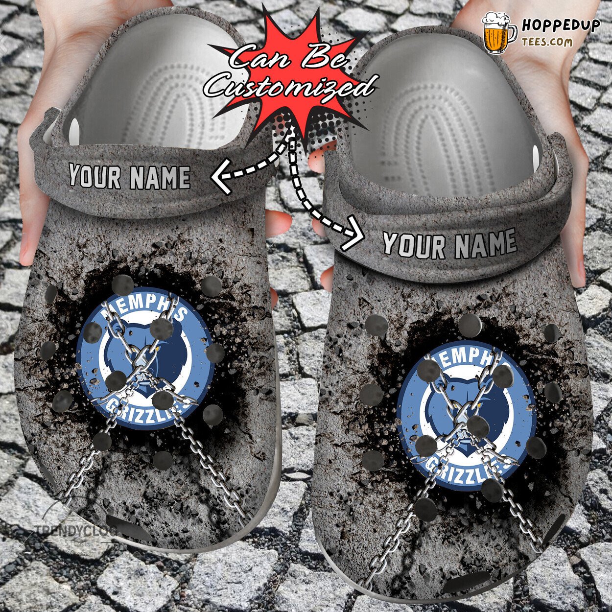 Basketball MGrizzlies Chain Wall Breaking Personalized Clog Shoes Stylish