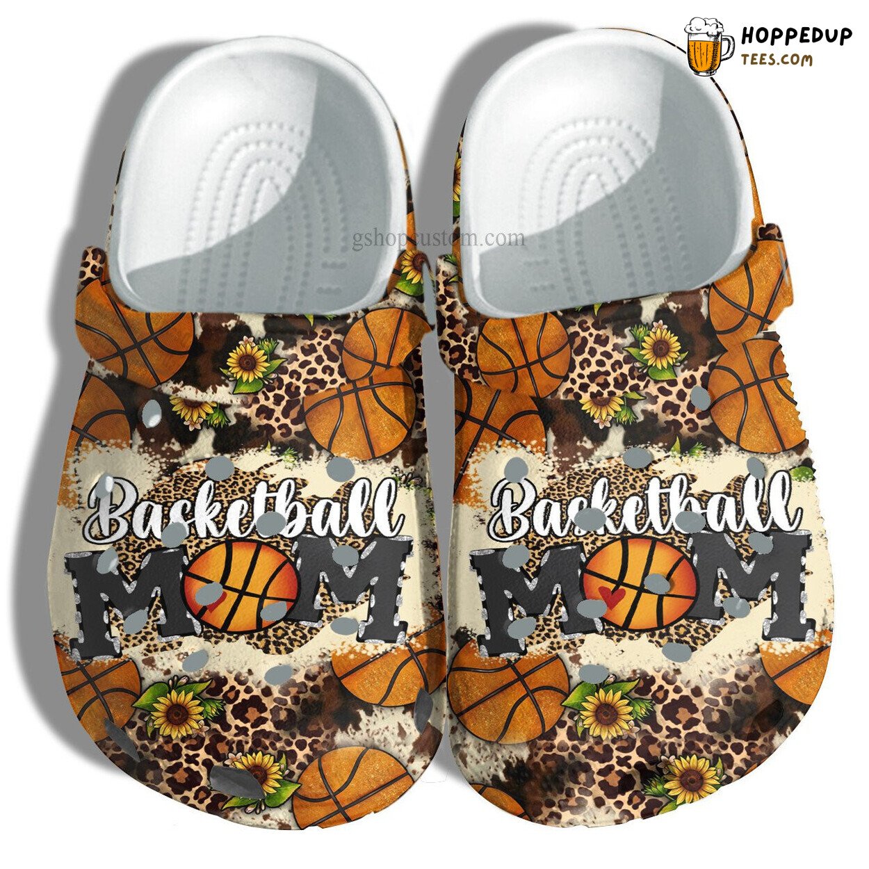 Basketball Mom Croc Leopard Sunflower Cheer Daughter Mom Gift Clogs
