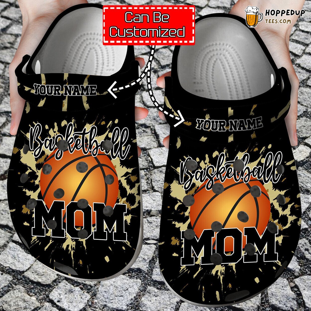 Basketball Mom On Cheetah Design Custom Comfortable Clogs Shoes