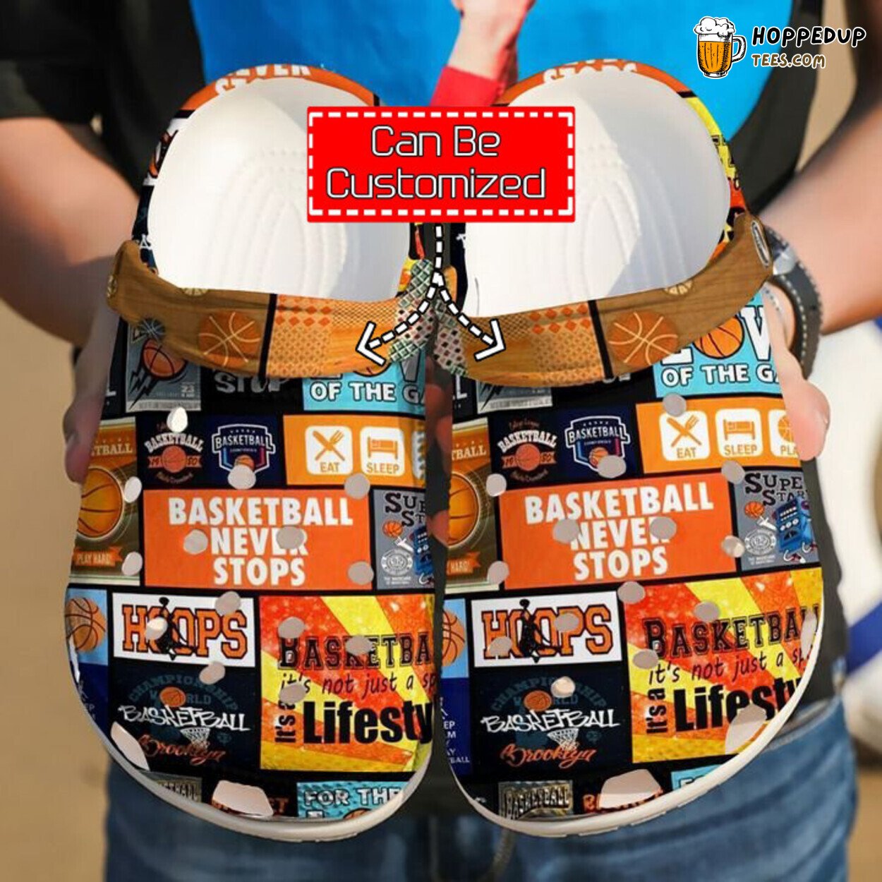 Basketball Never Stop Themed Comfortable Unique Stylish Clog Shoes