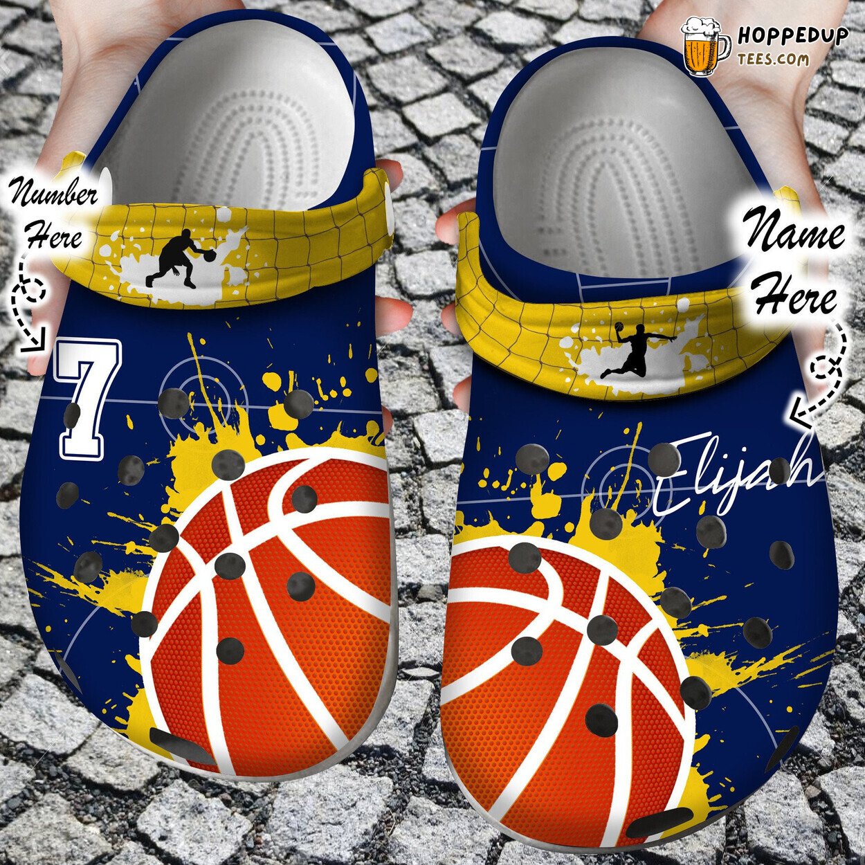 Basketball Passion Custom Name Number Comfortable Clogs Athletic Shoes