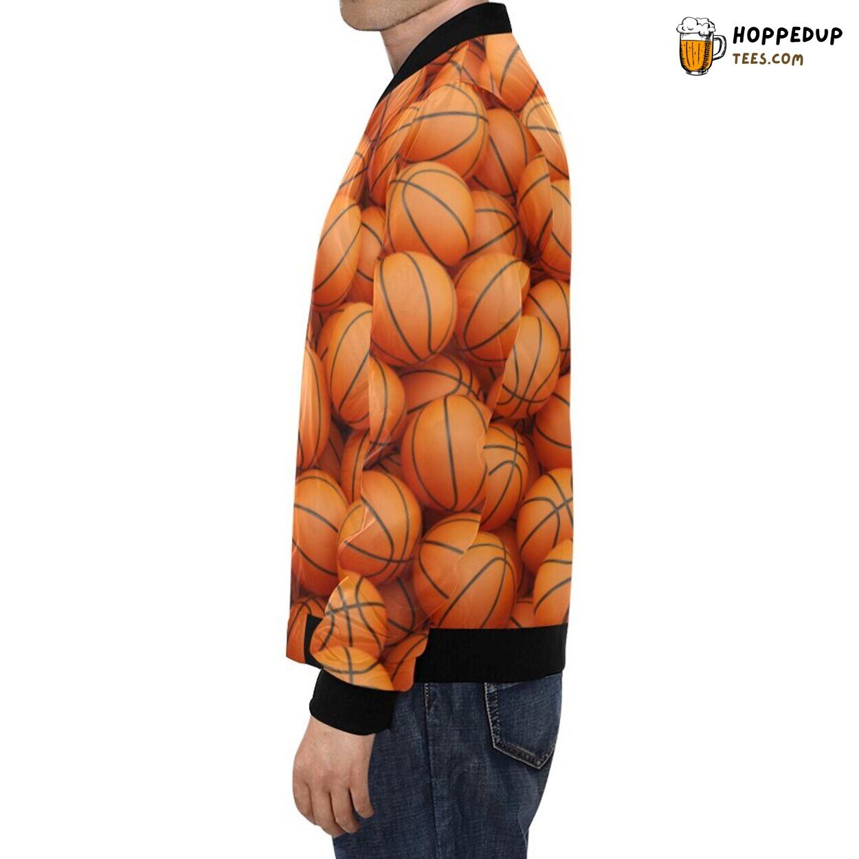 Basketball Pattern Print Men’s Bomber Jacket Distinct Fashion