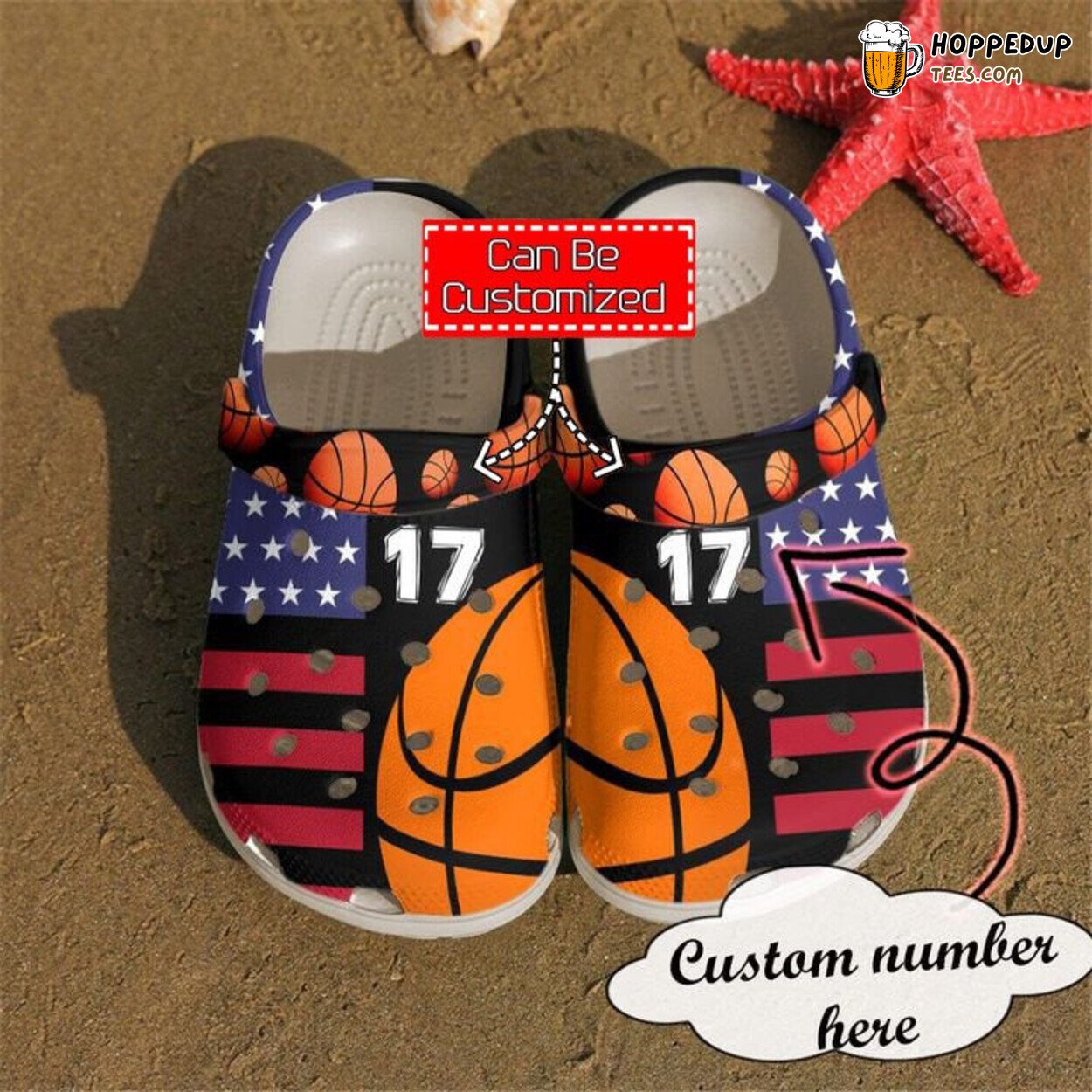 Basketball Personalized American Theme Comfortable Clogs Sports Shoes