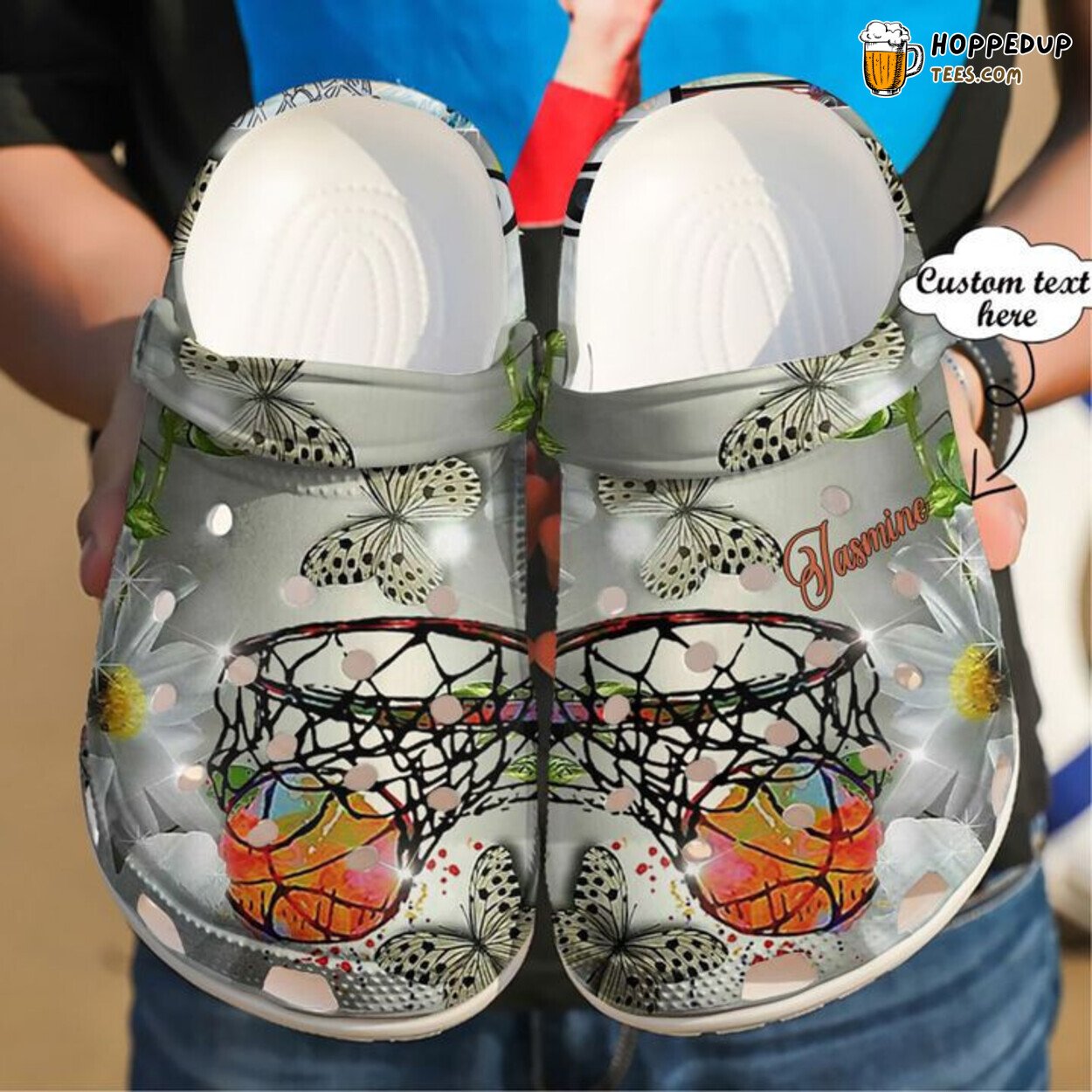 Basketball Personalized Daisy Theme Comfortable Clogs Sports Footwear