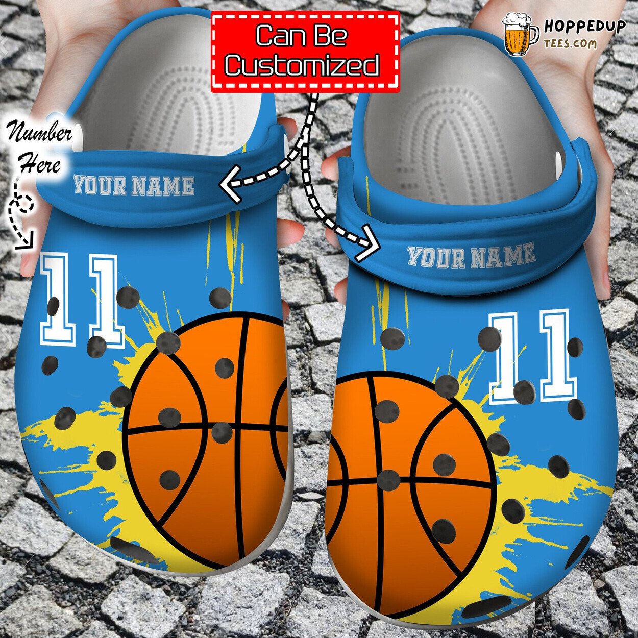 Basketball Personalized Lover Blue Theme Comfortable Clogs Sports Shoes