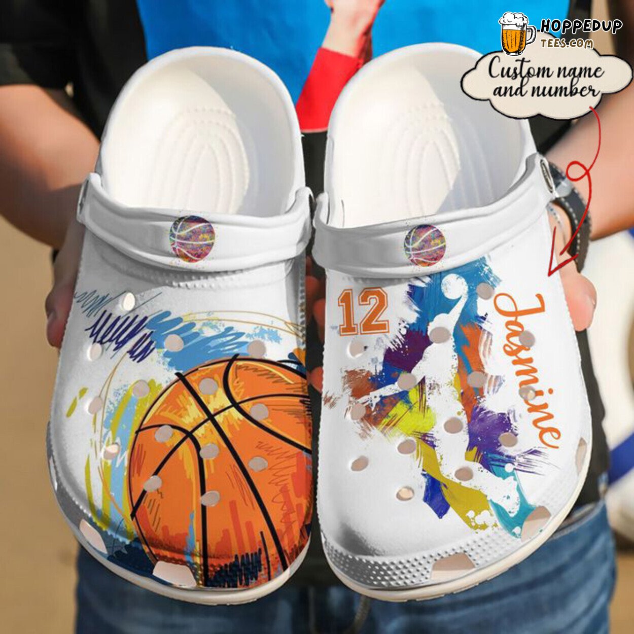 Basketball Personalized Lover Colorful Themed Comfortable Clog Shoes