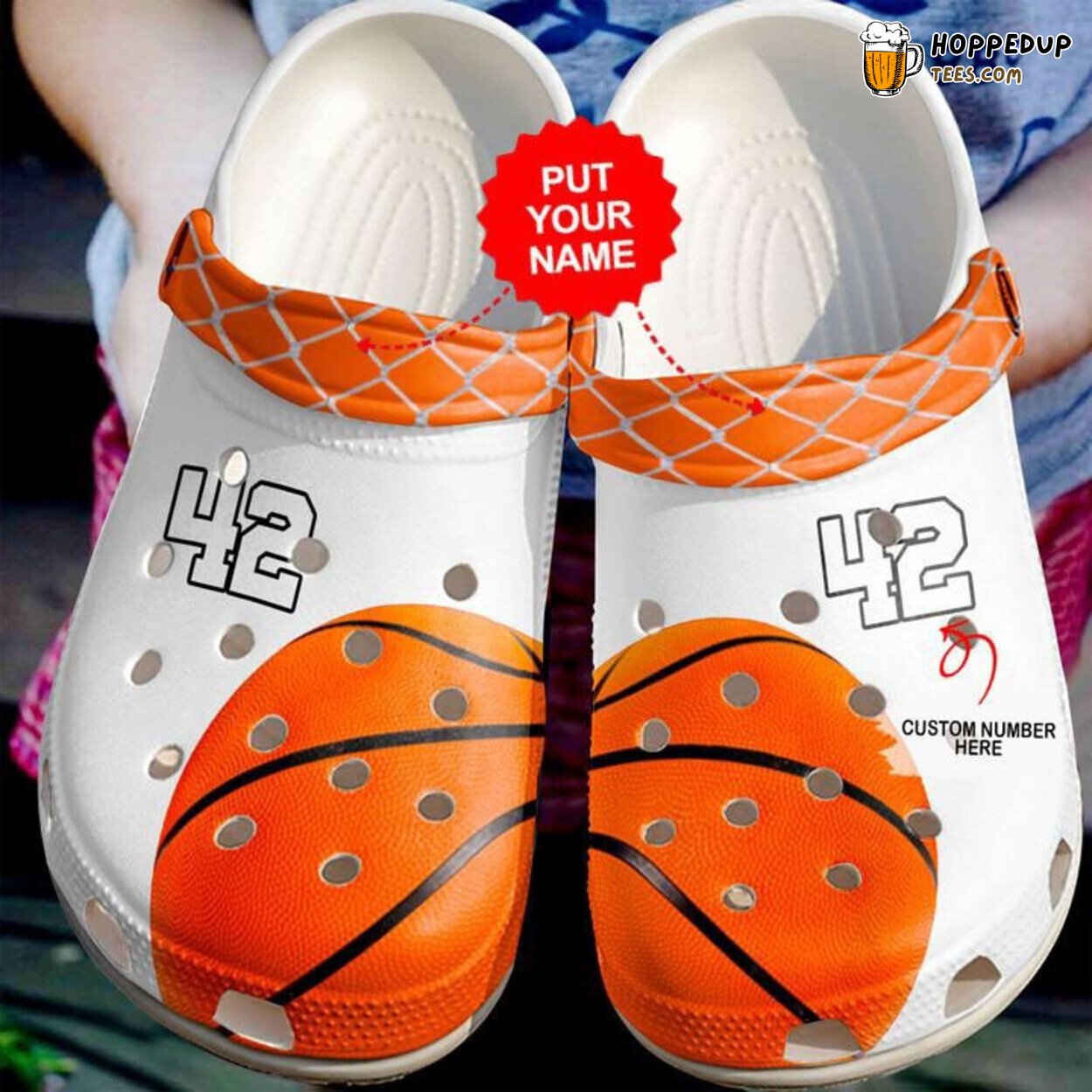 Basketball Personalized Lovers White Comfortable Clogs Athletic Shoes