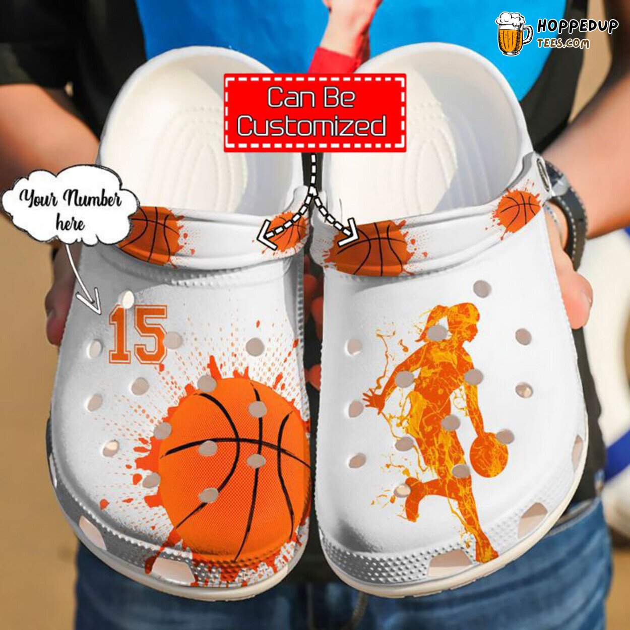 Basketball Personalized Passion White Theme Comfortable Clogs Shoes