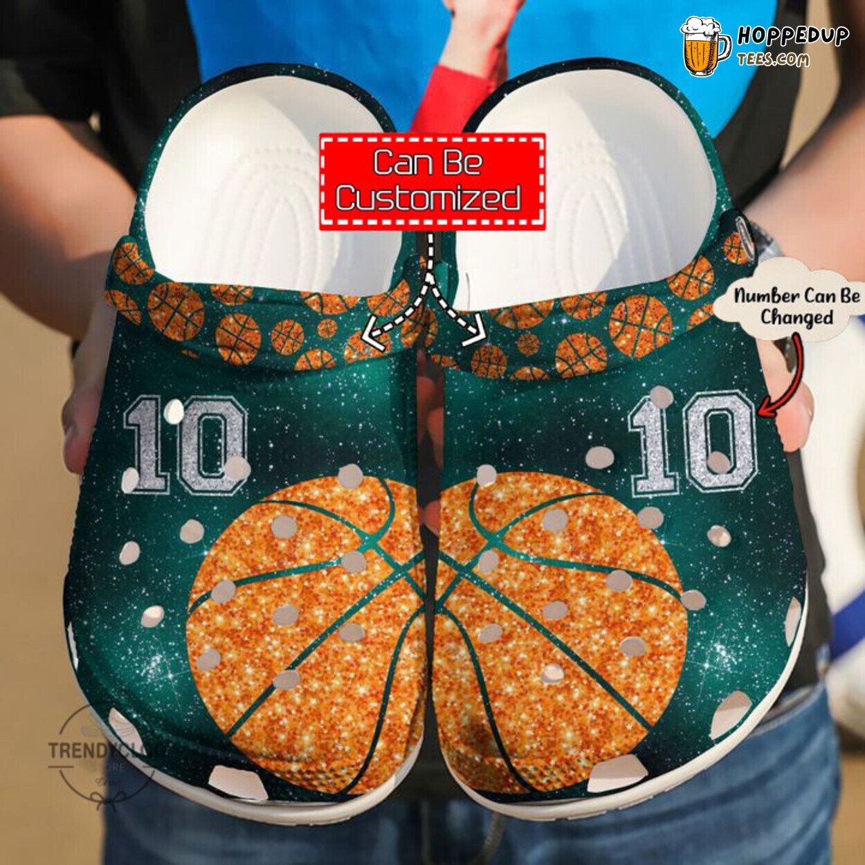 Basketball Personalized Pitch Theme Comfortable Unique Design Clog Shoes