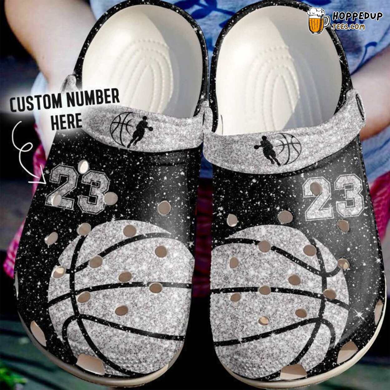 Basketball Personalized Sparkle Classic Comfortable Clogs Shoes Unique Style