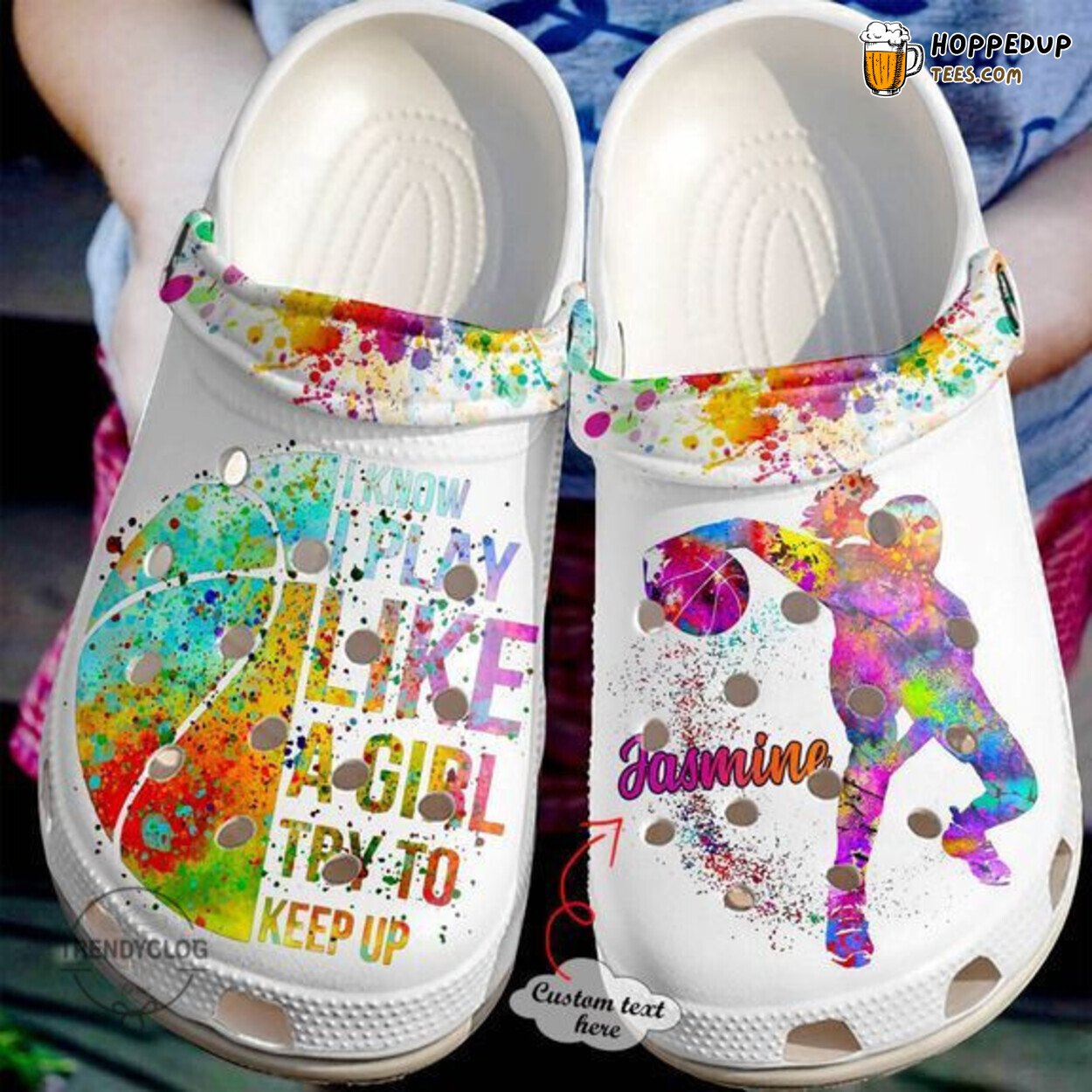 Basketball Play Like Girl Keep Up Personalized Comfortable Clogs