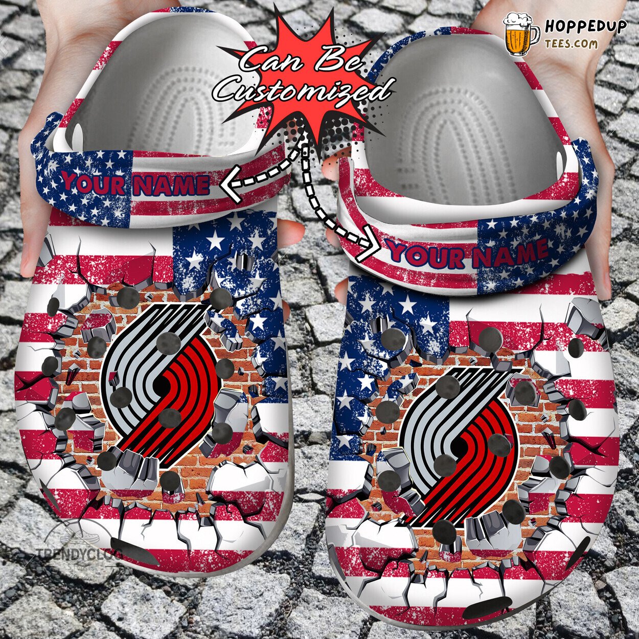 Basketball PTrail Blazers Flag Wall Breaking Personalized Clogs