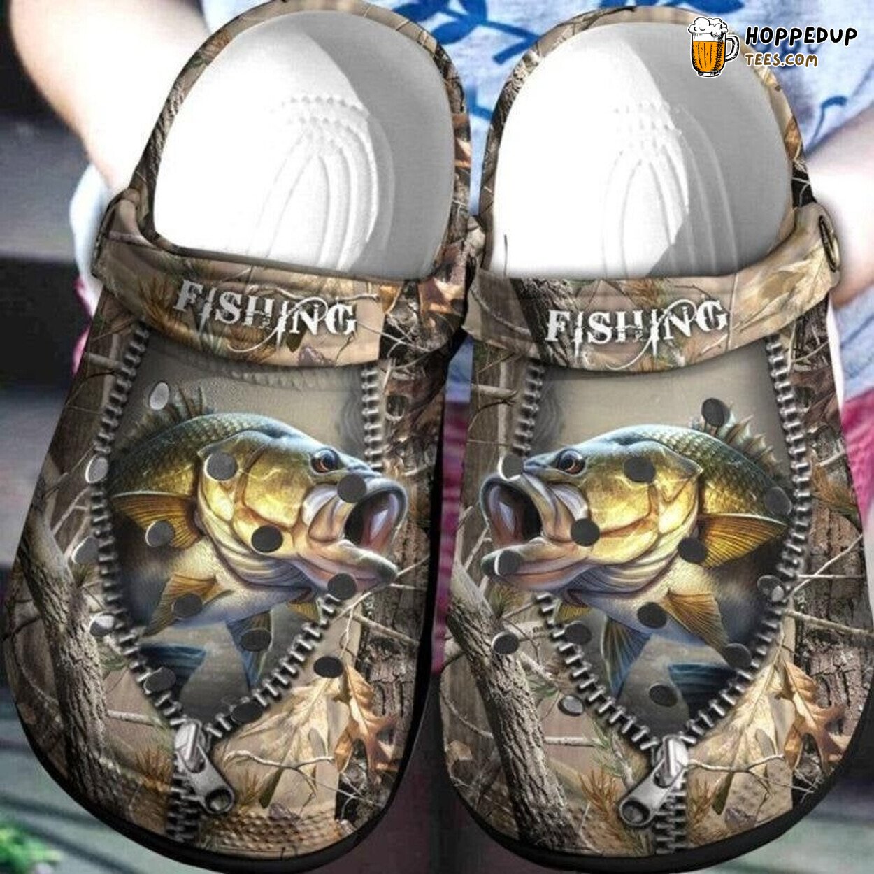 Bass Fishing Hunting Mens Womens Classic Water Comfortable Rubber Clogs