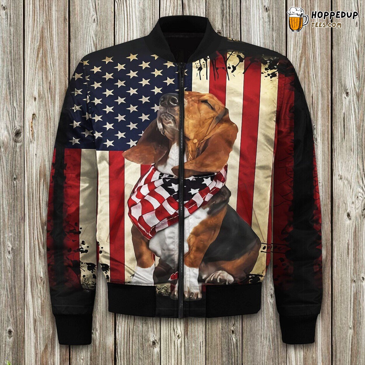 Basset Hound Area Bomber Jacket
