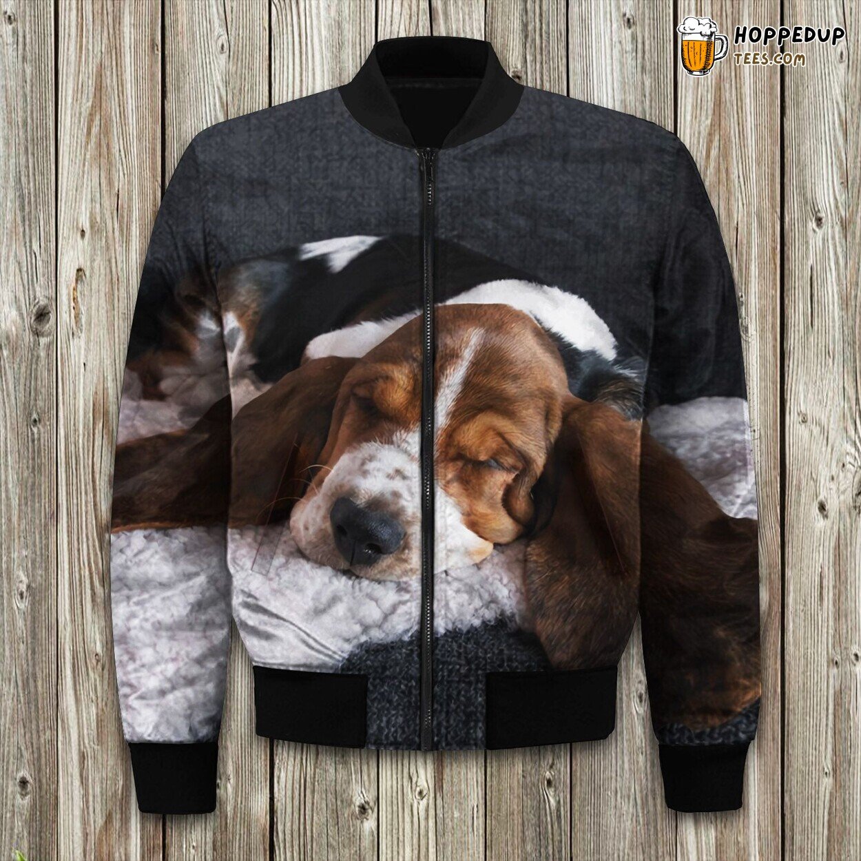 Basset Hound Canine Delight Winter Bomber Jacket Loving Breed