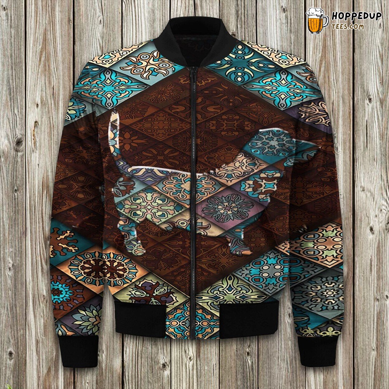 Basset Hound Portrait Winter Bomber Jacket Tailored Unique Elegance Design