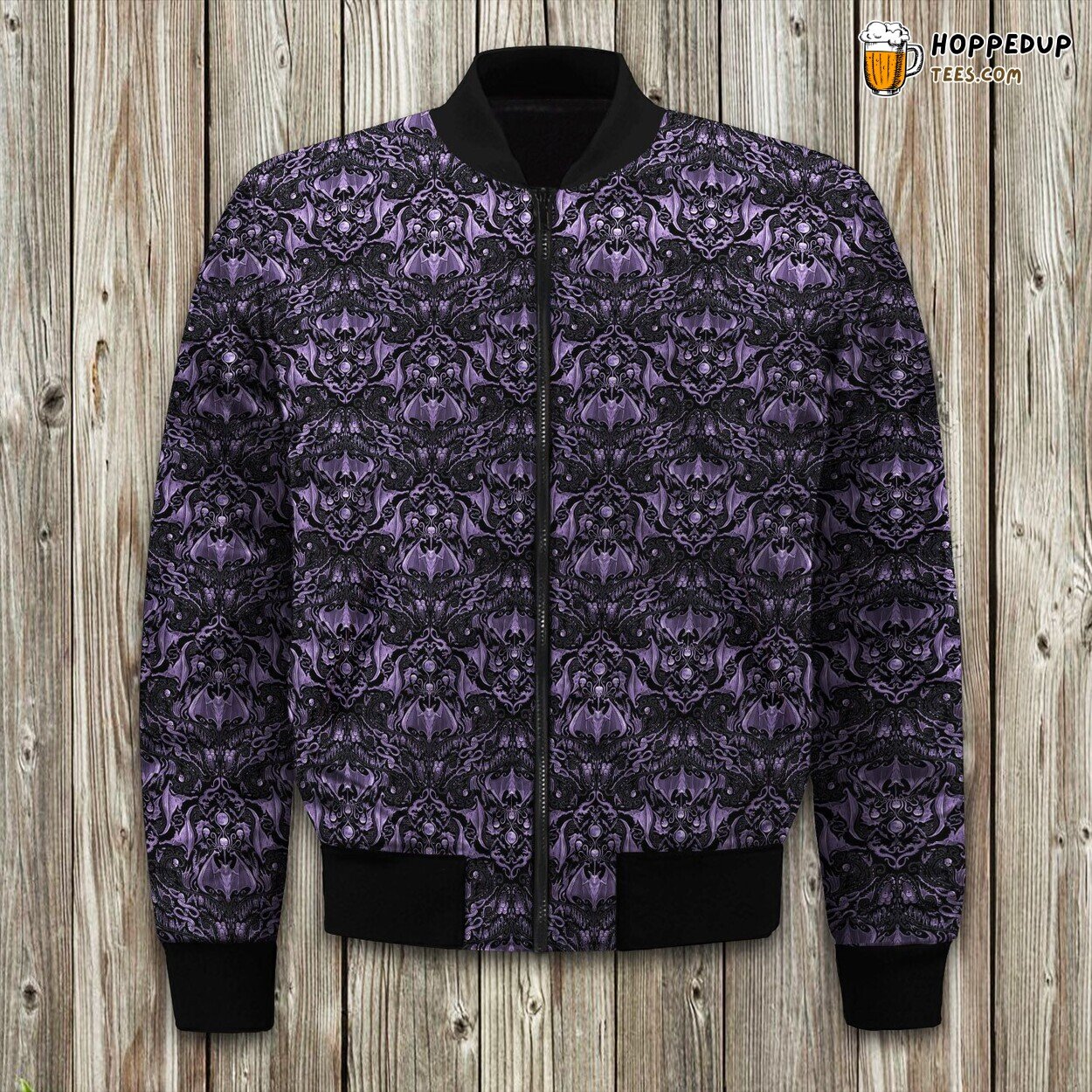 Bats Beasts Royal Purple Large Bomber Jacket