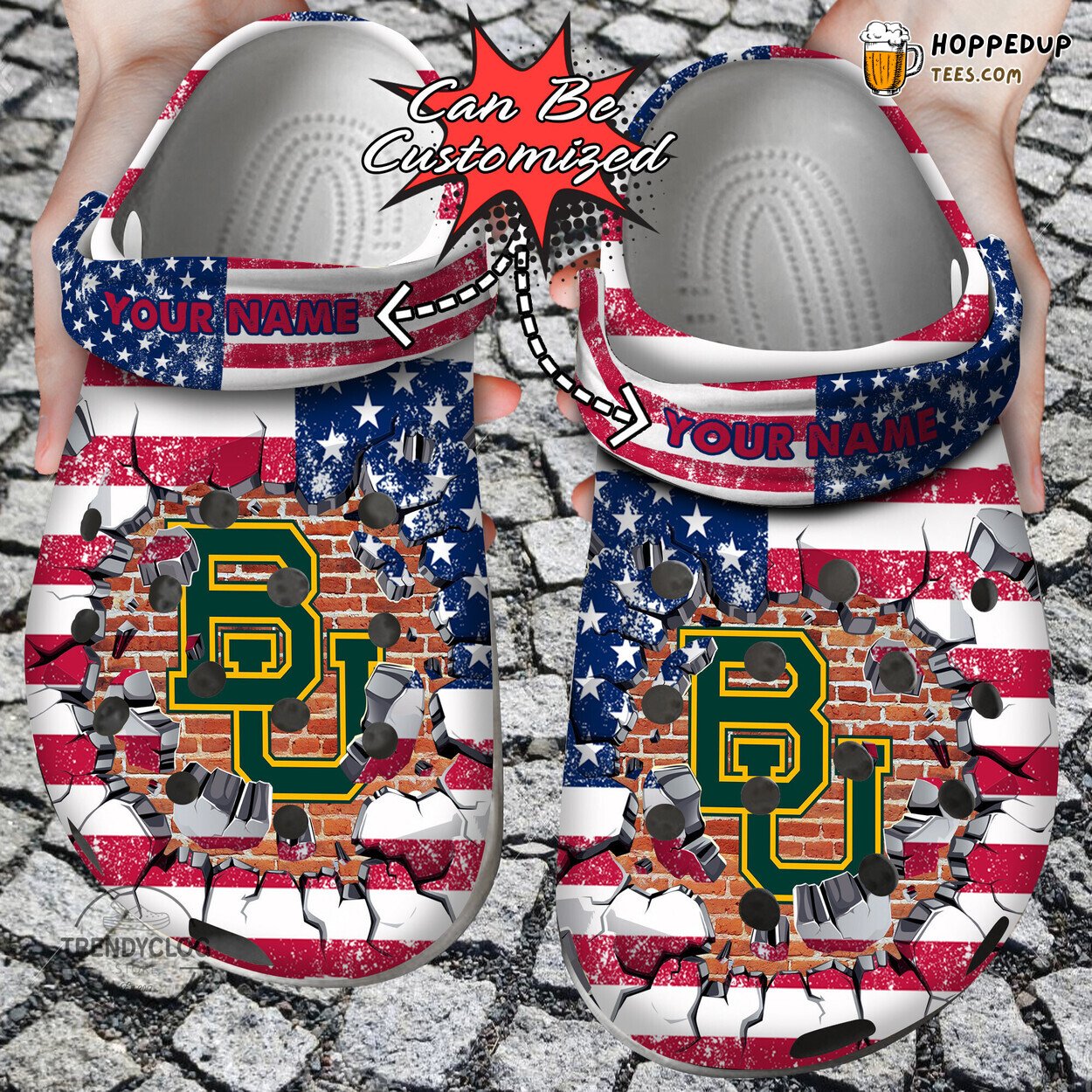 BBears University American Flag New Sport Clog Shoes Personalized
