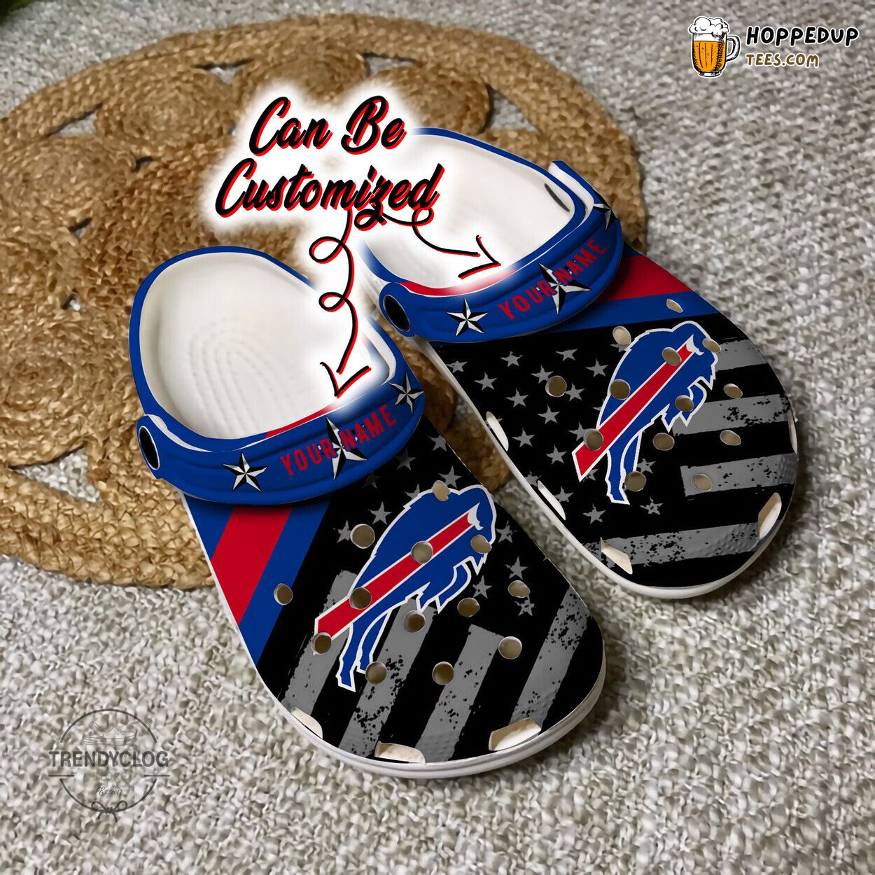 BBills Football Personalized American Flag Themed Clog Shoes
