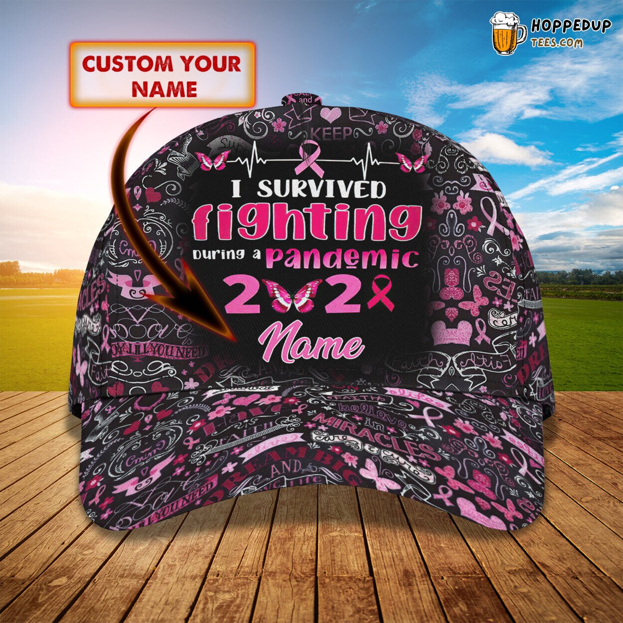 BC Awareness 3D Classic Cap Personalized Name Elegant Unique Premium Style