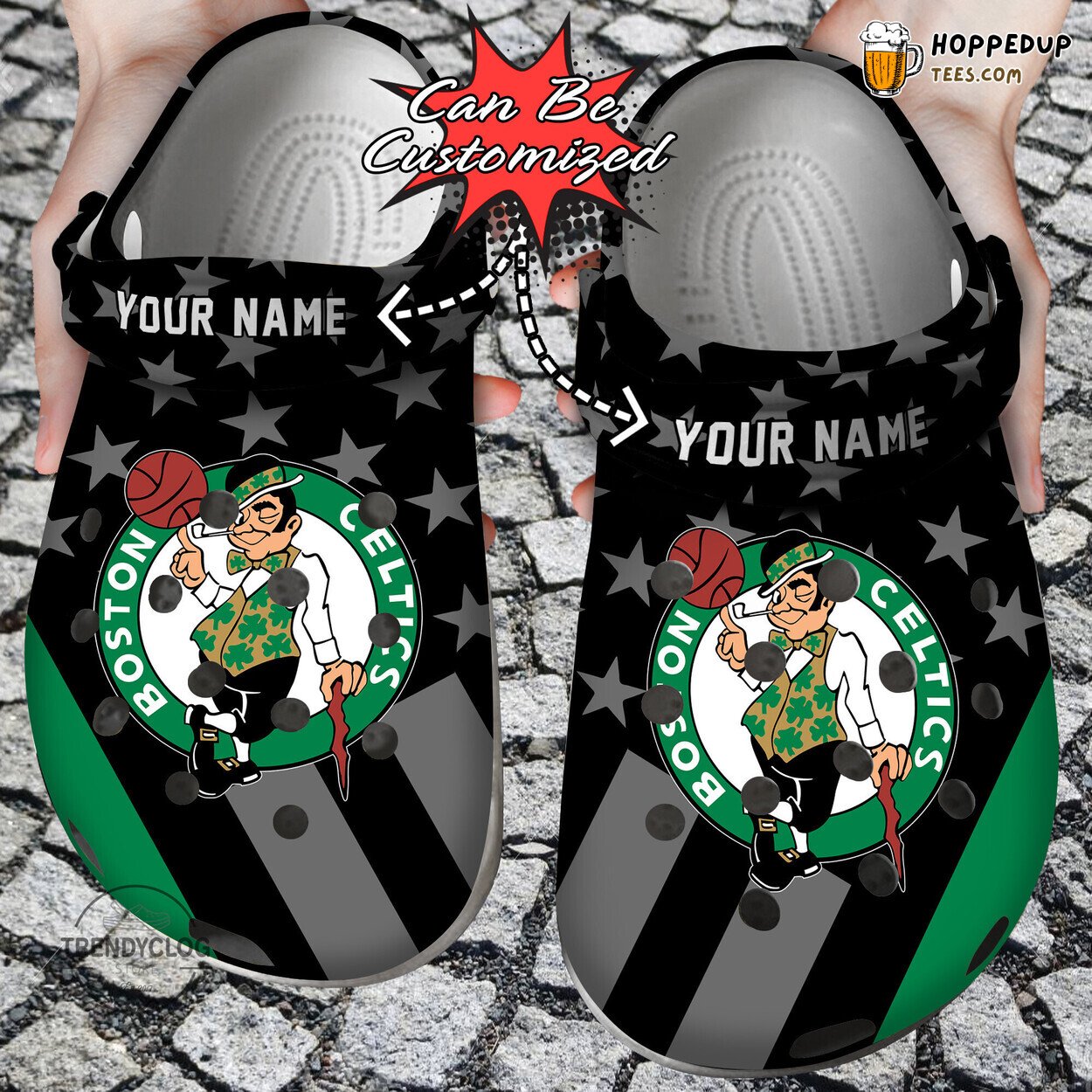 BCeltics Basketball Star Flag Personalized Sporty Clog Shoes