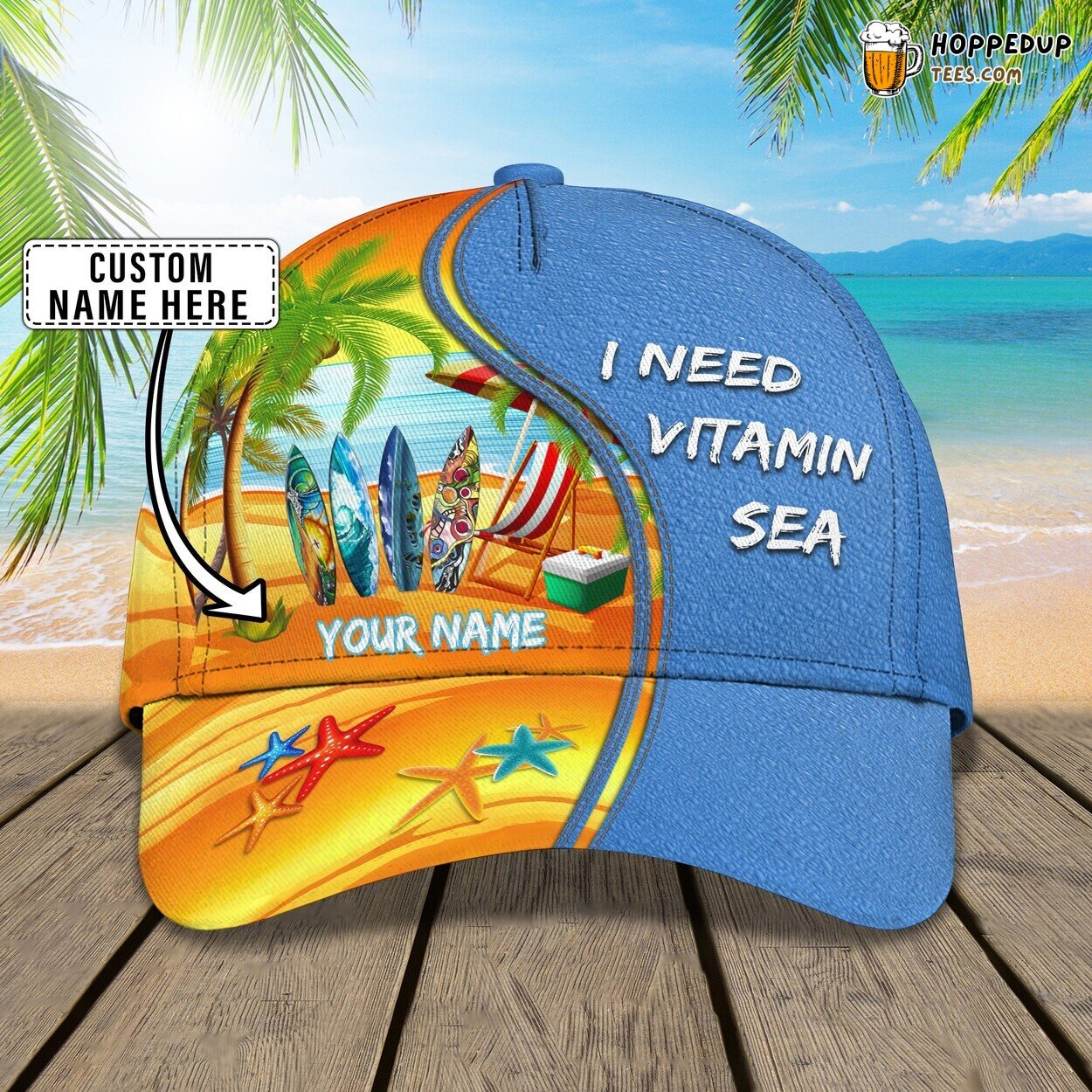 Beach Lover’s Euphoria 3D Classic Cap Personalized Unique Design Name