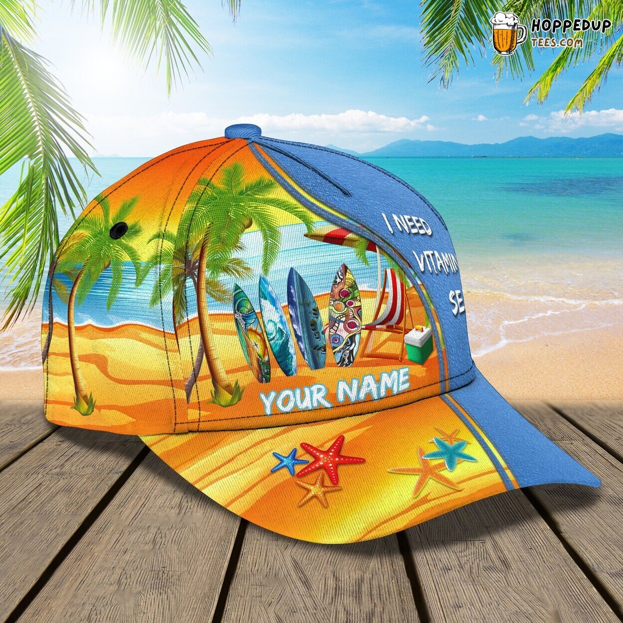 Beach Lover’s Euphoria 3D Classic Cap Personalized Unique Design Name