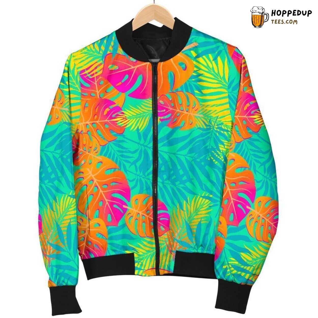 Beach Palm Tree Essence Men’s Bomber Jacket Unique Pattern Design Display Beach Palm Tree Essence Men’s Bomber Jacket Unique Pattern Design Display