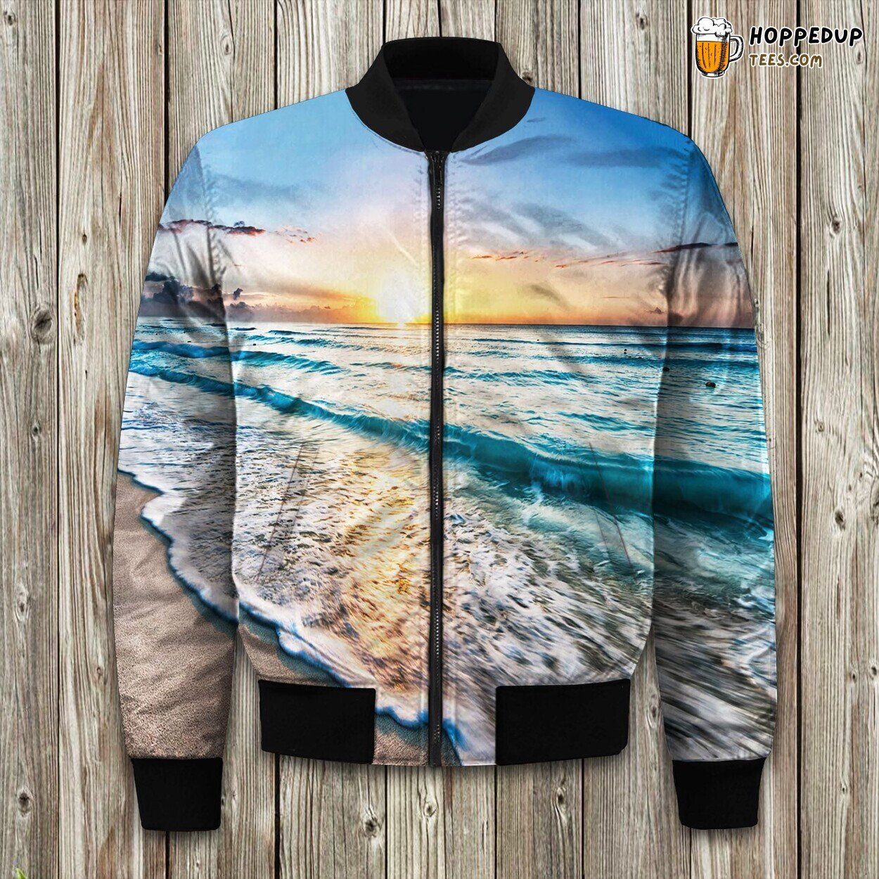 Beach Paradise Essence Winter Bomber Jacket Tailored Unique Elegance Design