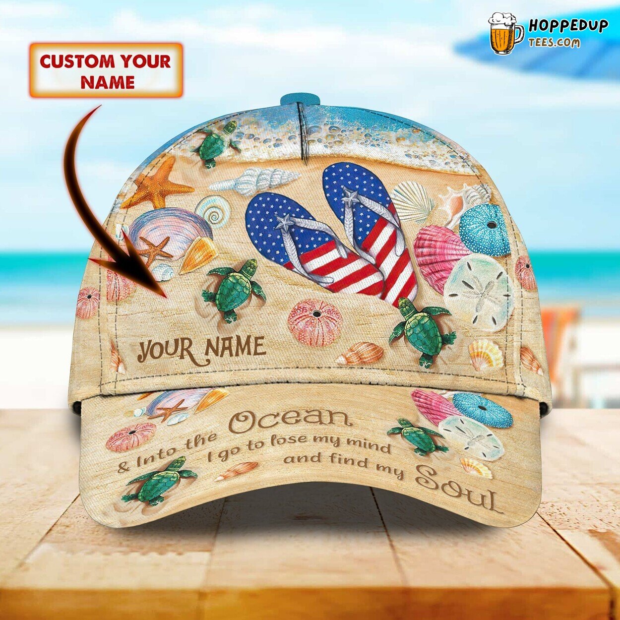 Beach Vibes Only Personalized Classic Cap 3D Unique Surfing Wave Design