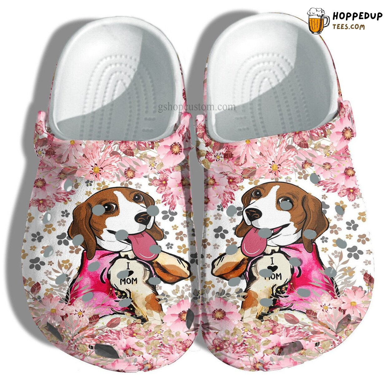 Beagle Dog Tattoo Love Mom Themed Comfortable Croc Clogs Shoes
